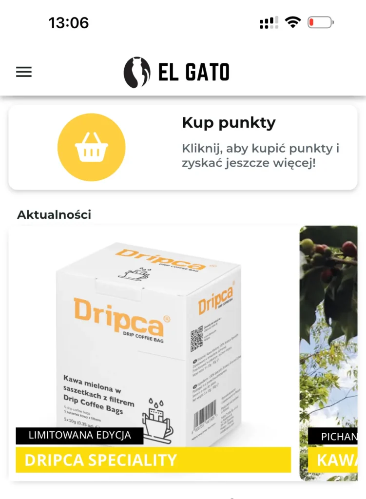 Aplikacja El Gato Cafe Club